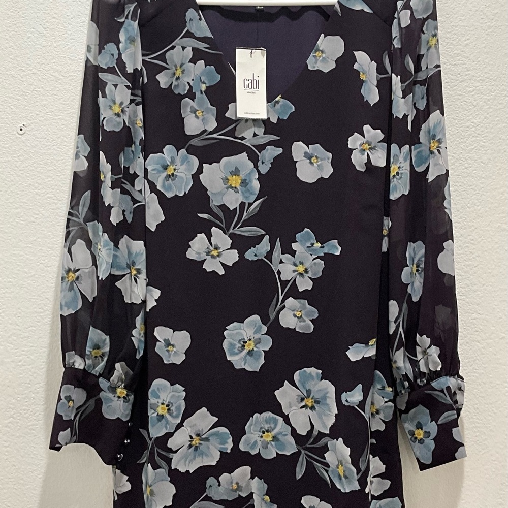 CABI ELLERY DRESS, ROYAL FLOWERS